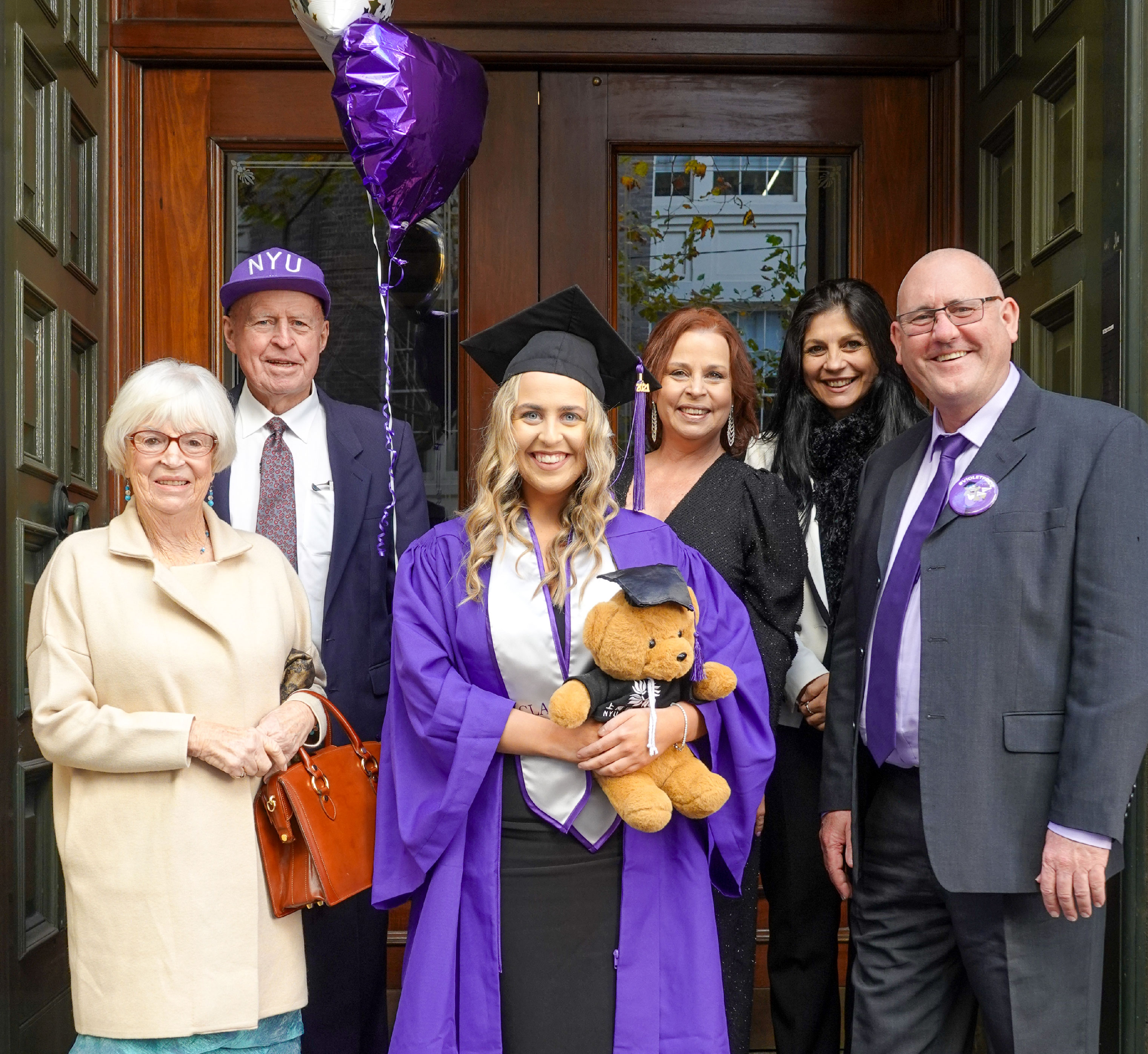 Taylah and her family remotely celebrating her graduation from NYU  in Sydney, due to COVID-19 travel restrictions