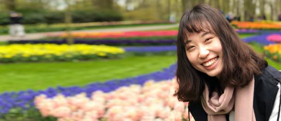 Ma Haitian '20 at Keukenhof Park in the Netherlands