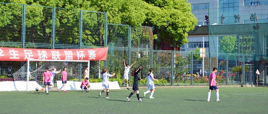 NYU Shanghai 3:1 beat Shanghai Normal University women's soccer team on Thursday. May 21, 2015. (Photo by Ronak Uday Trivedi)