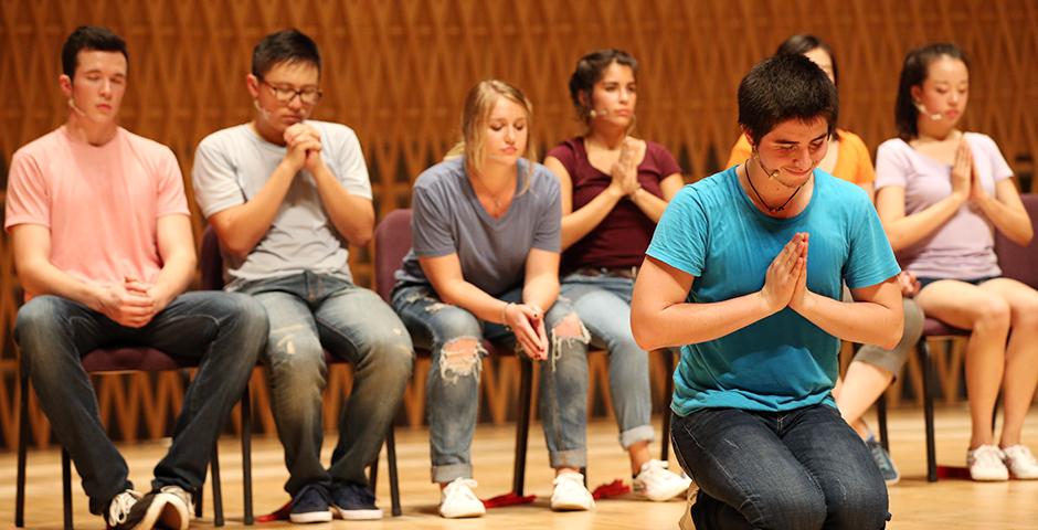 2015 NYU Shanghai Reality Show took place on September 11, 7:30pm, at Shanghai Symphony Hall. The Reality Show is an hour long musical performance created by members of the Class of 2018. (Photo by Dylan J Crow)