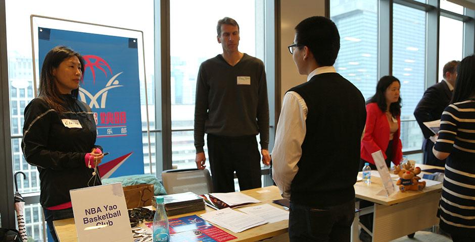 Dozens of organizations ranging from business, finance, arts, media, non-profit, technology, marketing, human resources, consulting, healthcare, and education stopped by NYU Shanghai for the 2015 Summer Internship Fair. March 27, 2015. (Photo by Angie Catalina Aguilar Oyuela)