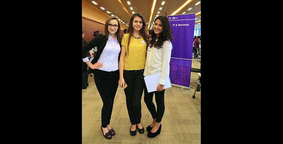 Dozens of organizations ranging from business, finance, arts, media, non-profit, technology, marketing, human resources, consulting, healthcare, and education stopped by NYU Shanghai for the 2015 Summer Internship Fair. March 27, 2015. (Photo by Angie Catalina Aguilar Oyuela)