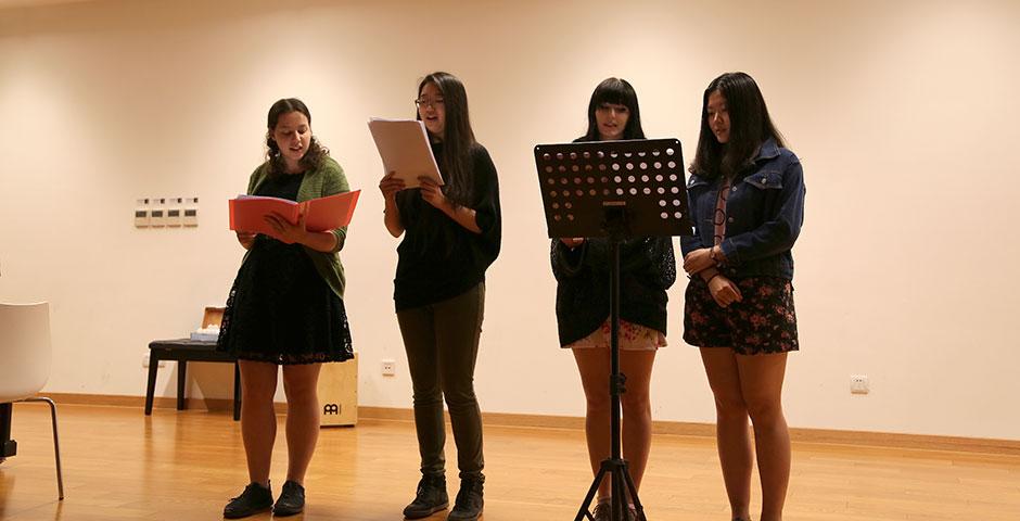 The NYU Shanghai community honors those impacted by the devastating Nepal earthquake with a candlelight vigil and a benefit event hosted in conjunction with the Rotary of Shanghai. May 4, 2015. (Photo by Sunyi Wang)