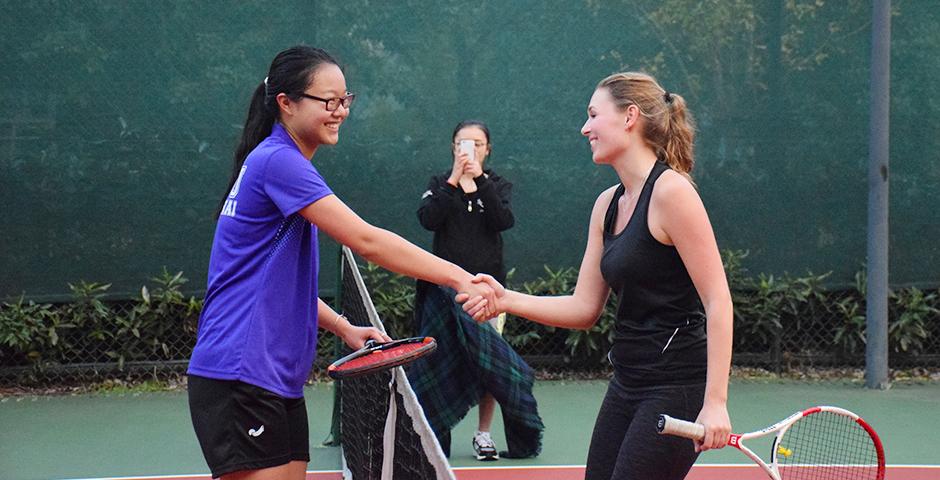 NYU Shanghai Tennis won big in its team debut after a hectic day of action on November 14 at a tournament hosted by Xi'an Liverpool University (Photo by: Jose Reyes)