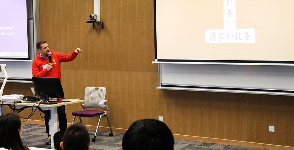 BarCamp returns to NYU Shanghai with a full day of tech-related workshops and presentations for both students and the public. March 14, 2015. (Photo by Zhijian Xu)