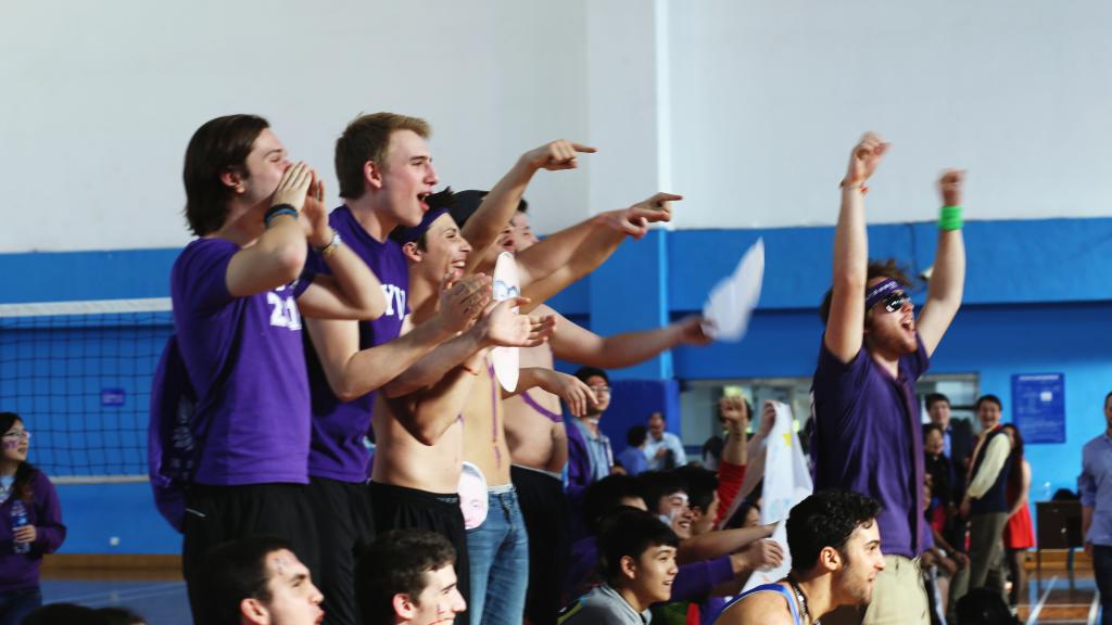 Men's Basketball Team Wins Home Game, April 16, 2014. (Photo by Nicole Chan)