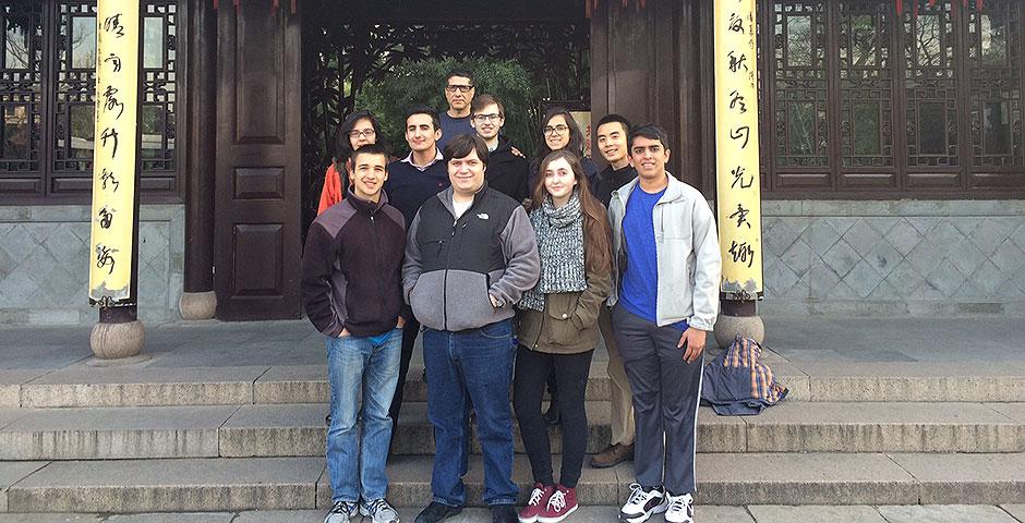 Members of NYU New York and NYU Abu Dhabi take a trip to Yangzhou as part of their J-Term course in Shanghai. January 19, 2015.