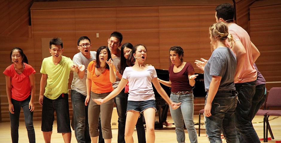 2015 NYU Shanghai Reality Show took place on September 11, 7:30pm, at Shanghai Symphony Hall. The Reality Show is an hour long musical performance created by members of the Class of 2018. (Photo by Ewa Oberska)