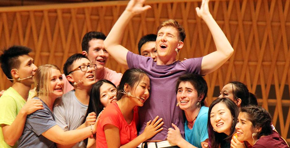 2015 NYU Shanghai Reality Show took place on September 11, 7:30pm, at Shanghai Symphony Hall. The Reality Show is an hour long musical performance created by members of the Class of 2018. (Photo by Ewa Oberska)