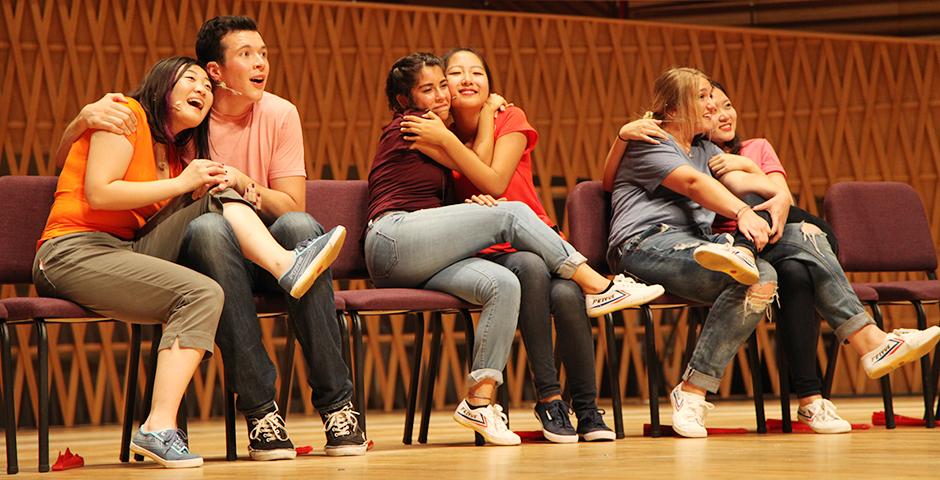 2015 NYU Shanghai Reality Show took place on September 11, 7:30pm, at Shanghai Symphony Hall. The Reality Show is an hour long musical performance created by members of the Class of 2018. (Photo by Ewa Oberska)