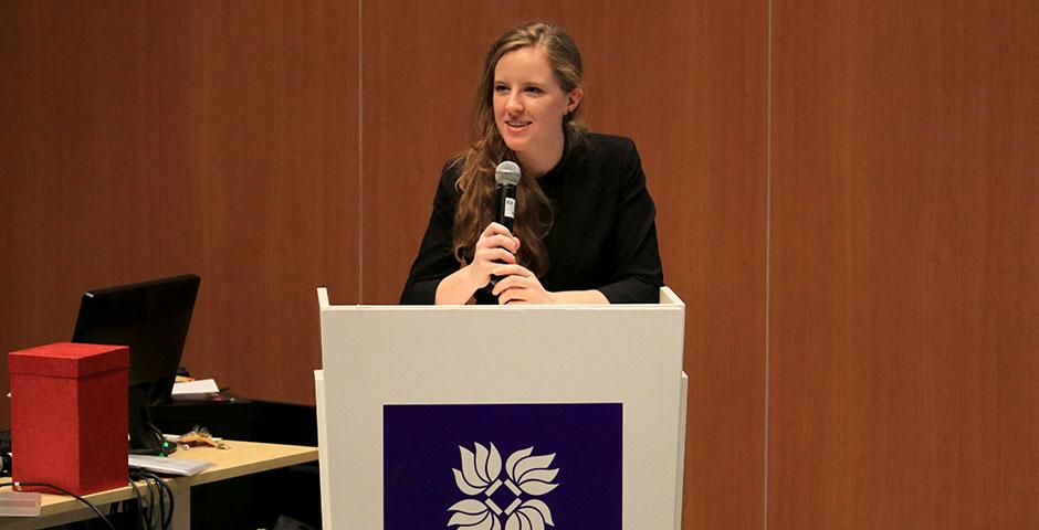 The NYU Shanghai community honors those impacted by the devastating Nepal earthquake with a candlelight vigil and a benefit event hosted in conjunction with the Rotary of Shanghai. May 10, 2015. (Photo by Ng Meizhi)