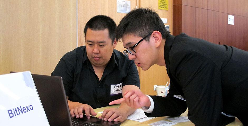 Dozens of organizations ranging from business, finance, arts, media, non-profit, technology, marketing, human resources, consulting, healthcare, and education stopped by NYU Shanghai for the 2015 Summer Internship Fair. March 27, 2015. (Photo by NYU Shanghai Public Affairs)