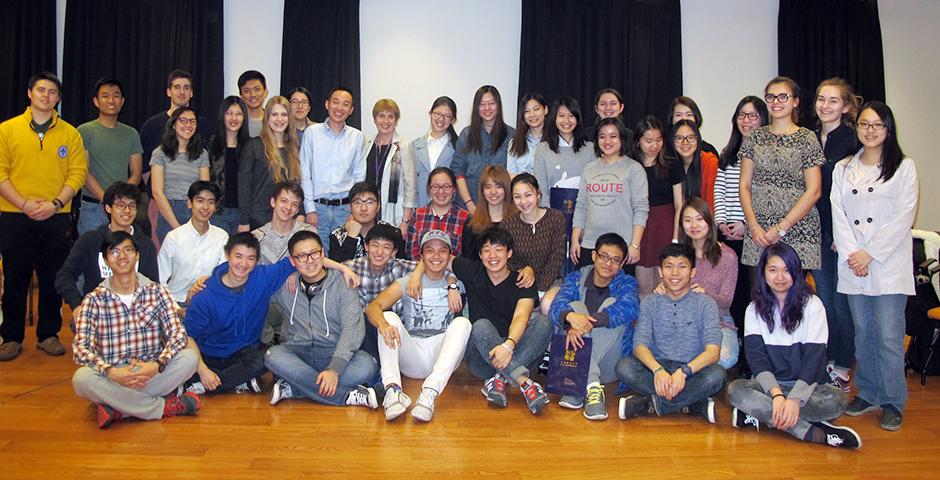 A choral rehearsal under the direction of Professor Dianna Heldman erupted into a rainstorm of reverberant voices. (Photo by: NYU Shanghai)