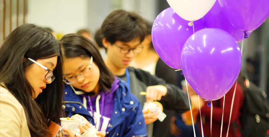 Close to 200 students joined the 2013 Fund launch event on Tuesday, November 22. The need-based scholarship goes to incoming freshman at NYU Shanghai. (Photos by: NYU Shanghai)