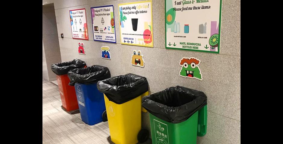 Sproutworks also introduced colorful sorting bins for trash and recyclables in the 2 floor cafe and in B1. The organic trash collected from this initiative was then used in the Urban Farm’s composting project.