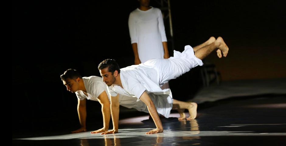 Robert Melikyan ’21 and Abdullah Mobeen ’19 from Choreography & Performance dancing to “Trójkąt Cz.1, Tylko Ty, Trójkąt Cz.2” by JIMEK and Adam Aston / “Heroes” written by David Bowie and Brian Eno, sung by Peter Gabriel.