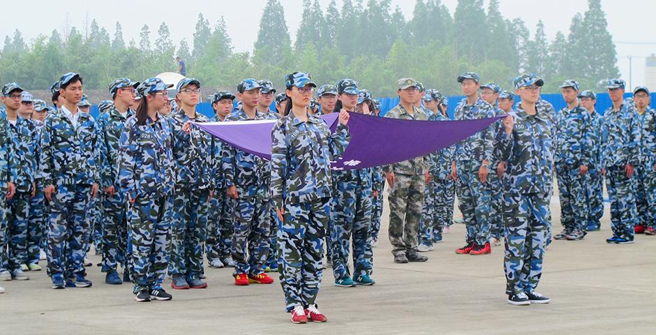 Over 150 Chinese freshmen, a handful of sophomores and one volunteer foreign student participated in compulsory military training for 10 days at a drill camp west of Shanghai. (Photos by: NYU Shanghai)