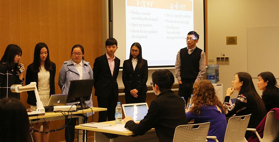 More than 140 students from universities all over Shanghai participated in the student-run 2016 Sand Table business competition on the weekends of March 5 and March 12. (Photo by: NYU Shanghai)