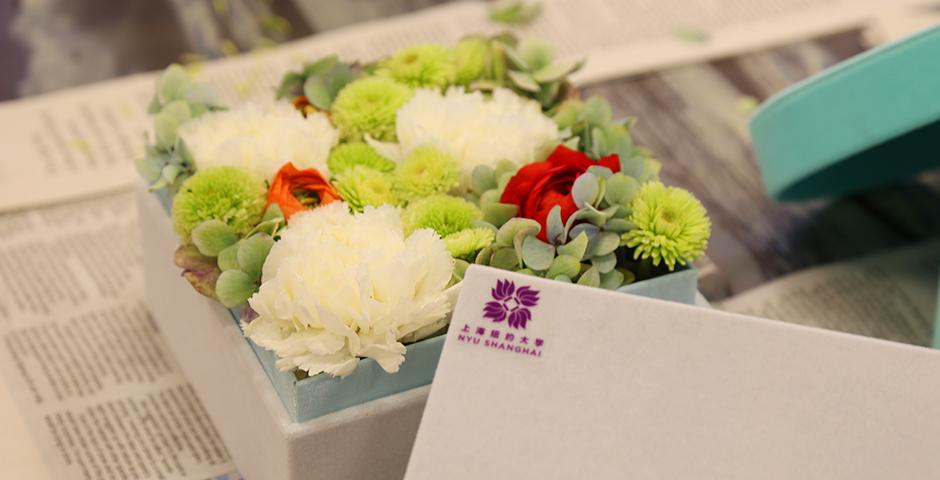 On March 8, Women's Day was in full bloom with an afternoon of NYU Shanghai's special ladies getting creative with DIY flower arrangements for the office or home. (Photo by: NYU Shanghai)