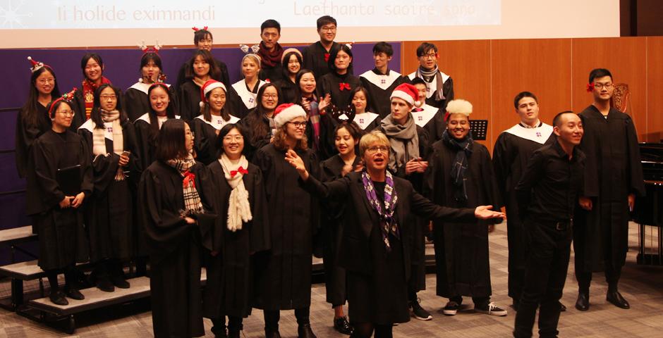 Enjoy fragments from the End of Year Music Concert with NYU Shanghai Chorale, Instrumental Chamber Ensemble, Erhu Class, Bamboo Flute Class and Private Voice Classes. (Photo by: NYU Shanghai)